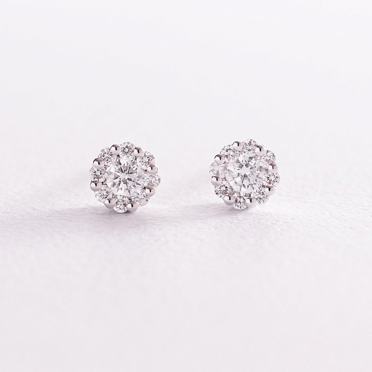 Золотые серьги - пусеты с бриллиантами сб0225са от ювелирного магазина Оникс - 2