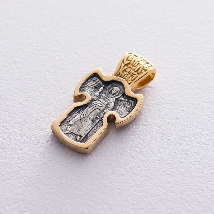 Срібний хрестик з позолотою 13688 від ювелірного магазину Онікс - 4