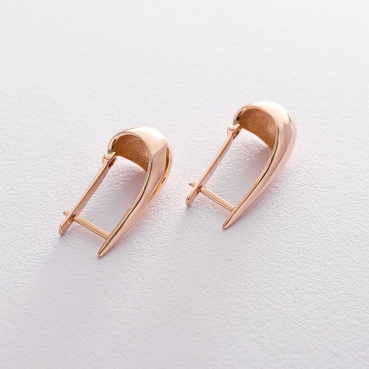 Серьги "Капельки" в красном золоте (3.1 см) с06420 от ювелирного магазина Оникс - 1