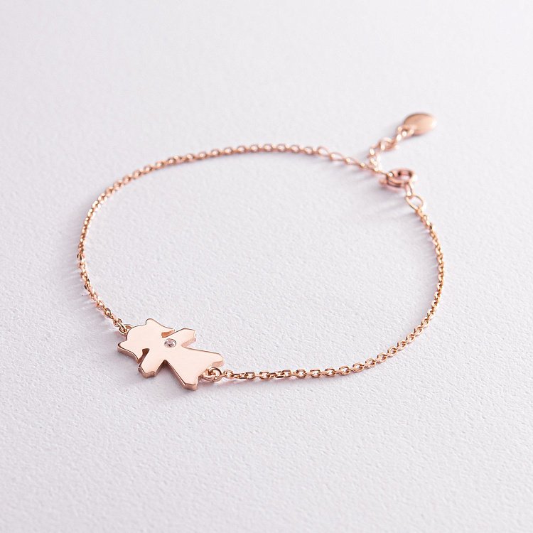 Браслет "Дівчинка" у червоному золоті (можливе гравіювання) з2077 від ювелірного магазину Онікс