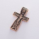 Православный золотой крест "Распятие Христово. Святой Николай" п03315 от ювелирного магазина Оникс - 2