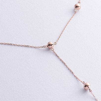 Колье - галстук "Шарики" в красном золоте кол02489 №3