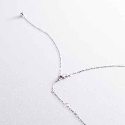 Колье - галстук 2 в 1 "Шарики" в белом золоте кол02065 №10