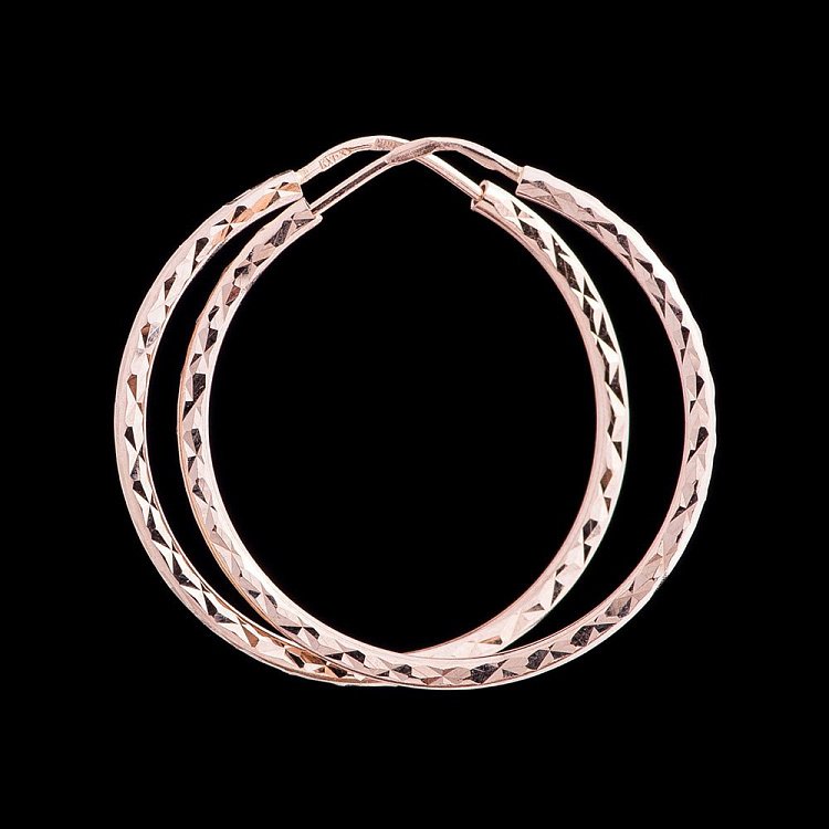 Золотые серьги "Кольца" (2,5см) с01634 от ювелирного магазина Оникс - 1