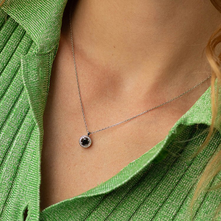 Кольє з діамантами (біле золото) 736141122 від ювелірного магазину Онікс - 3