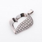 Срібний кулон у формі серця (фіаніти) 131370 от ювелирного магазина Оникс