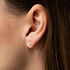 Золотые серьги - пусеты с бриллиантами сб0645у от ювелирного магазина Оникс - 3