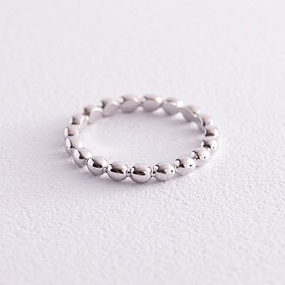 Кольцо "Шарики" в белом золоте к07095б №6
