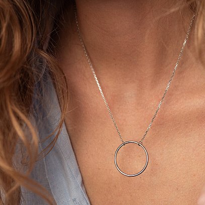 Срібне кольє "Великий кругообіг" (2.5 см) 181044 №18