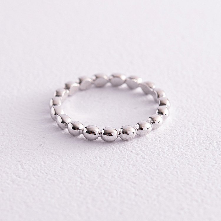 Кольцо "Шарики" в белом золоте к07095б от ювелирного магазина Оникс - 6