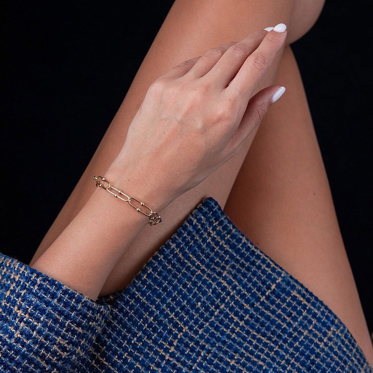 Браслет "Фантазія" в жовтому золоті б04713 від ювелірного магазину Онікс - 1