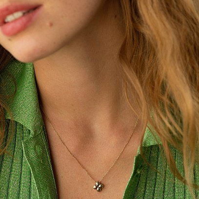 Кольє "Конюшина" в жовтому золоті 735183100 №4