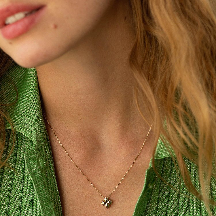 Кольє "Конюшина" в жовтому золоті 735183100 від ювелірного магазину Онікс - 3