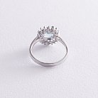 Серебряное кольцо с голубым топазом и фианитами 111458 от ювелирного магазина Оникс - 3