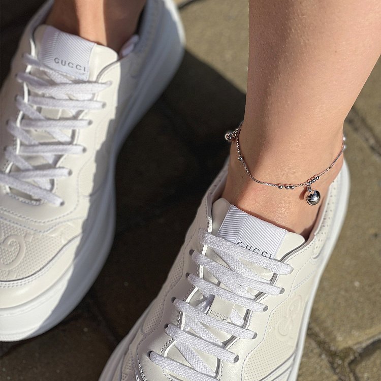 Серебряный браслет "Шарики" на ногу 141545 от ювелирного магазина Оникс - 7