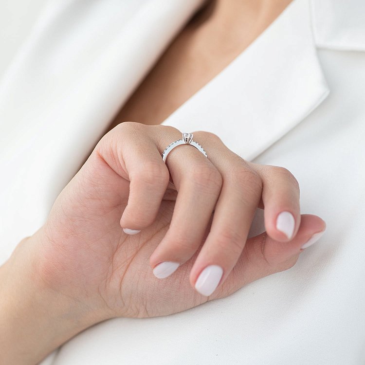 Помолвочное золотое кольцо с бриллиантами JR99581 от ювелирного магазина Оникс - 3