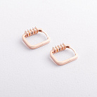 Золотые серьги "Emma" с разноцветными фианитами с09679 от ювелирного магазина Оникс - 1