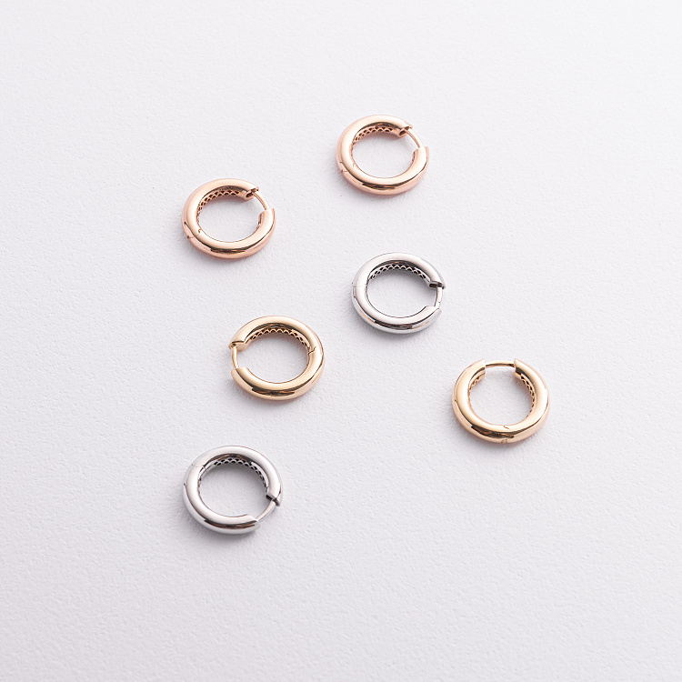 Серьги - кольца "Milley" в красном золоте с08878 от ювелирного магазина Оникс - 1