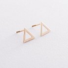 Золотые серьги-пусеты "Треугольники" с06696 от ювелирного магазина Оникс - 2