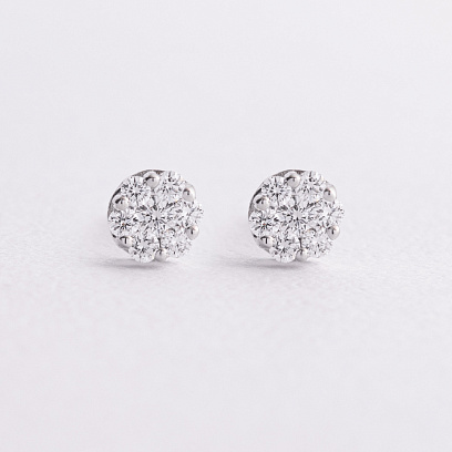 Золоті сережки - пусети з діамантами сб0088cha