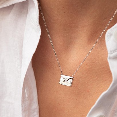 Срібне кольє "Конверт із секретом" (можливе гравіювання) 181215 №18