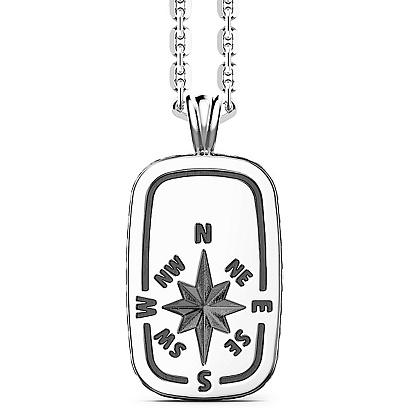 Чоловіче срібне кольє "Роза вітрів" Zancan EXC455L