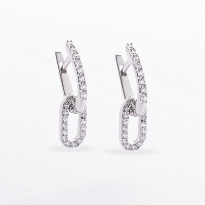 Серебряные серьги с фианитами 902-01290