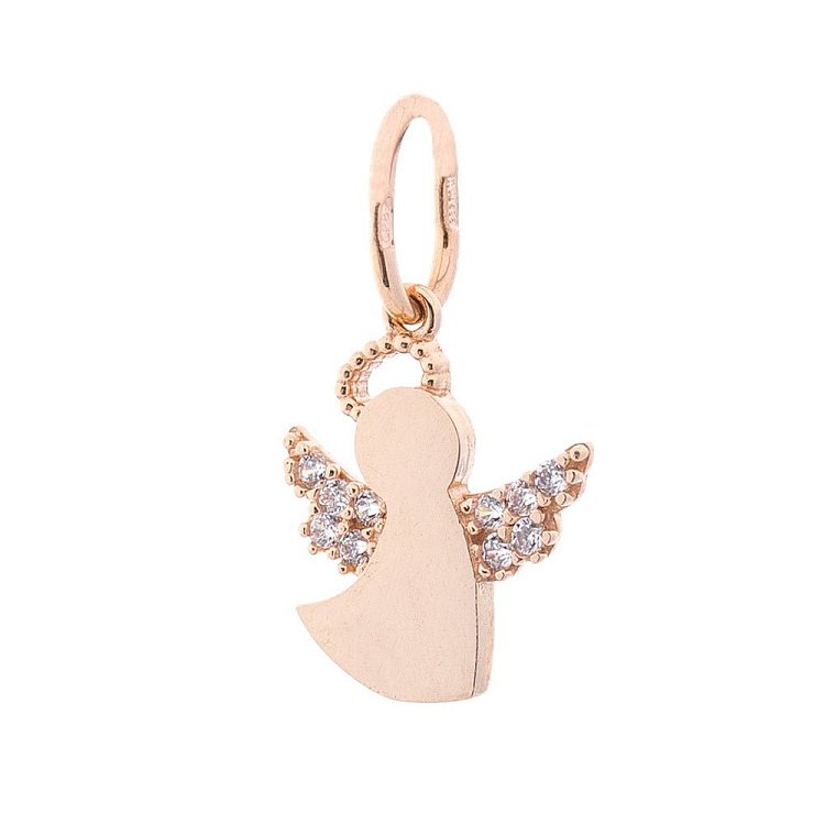 Золотая подвеска с ангелочком (фианиты) п03026 от ювелирного магазина Оникс