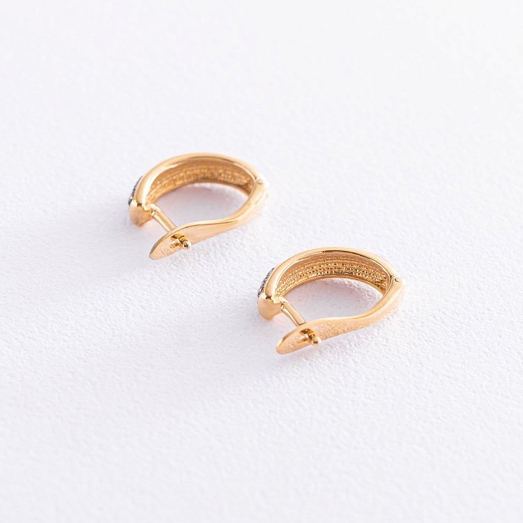 Серебряные серьги "Цветочки" с позолотой 122792 от ювелирного магазина Оникс - 2