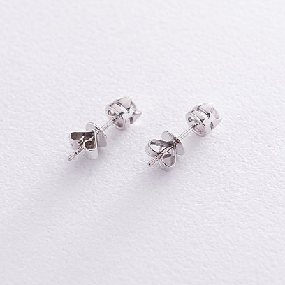 Золотые серьги - пусеты с бриллиантами с174ar №3