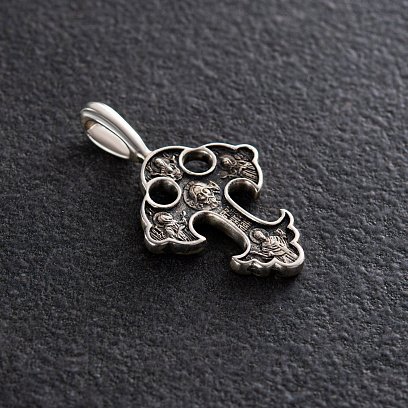 Серебряный крест "Спас Нерукотворный. Прп. Петр и Феврония Муромские. Свт. Николай Мирликийский" 131382 №2