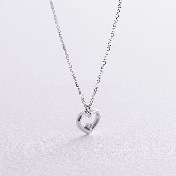 Золоте кольє "Сердечко" з діамантом колб0110y від ювелірного магазину Онікс - 2