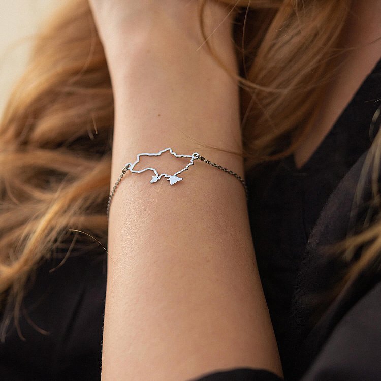 Браслет "Карта України" у сріблі 4034сб від ювелірного магазину Онікс - 3