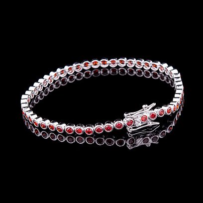 Серебряный браслет с фианитами 14884 №3