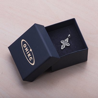 Срібний хрестик з розп'яттям (чорніння) 131726 №8