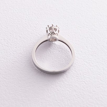 Золота заручальна каблучка "Корона" з фіанітом к06060