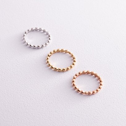 Кольцо "Шарики" в красном золоте к07095к №6