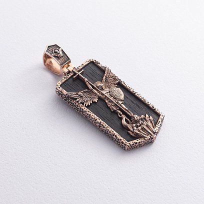 Золотой кулон "Архангел Михаил" с эбеновым деревом 1265к №6