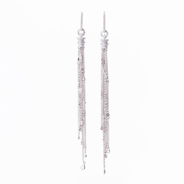 Срібні сережки з фіанітами 122018 від ювелірного магазину Онікс