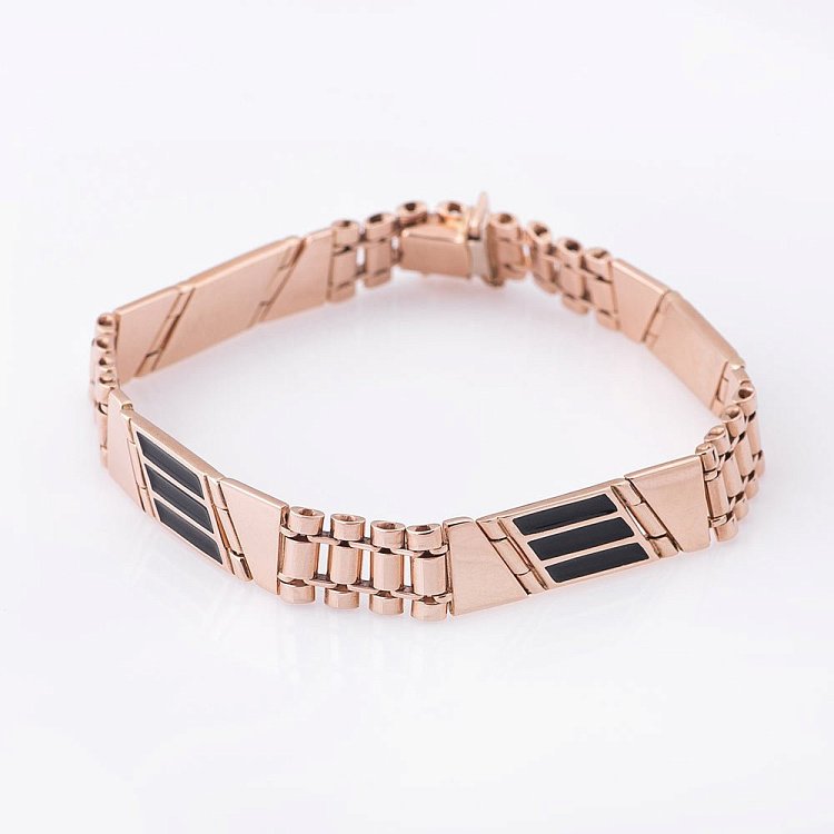 Эксклюзивный мужской браслет с эмалью б00387 от ювелирного магазина Оникс