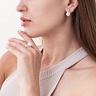 Срібні сережки з перлами і фіанітами 2466/1р-PWT от ювелирного магазина Оникс - 2