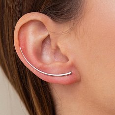 Серебряная моносерьга - клаймбер (на правое ушко) 912-00928