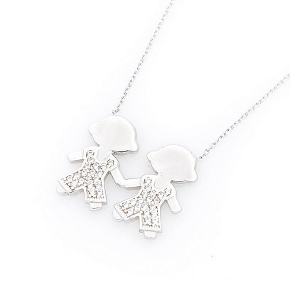 Золоте кольє "Діти" з фіанітами кол01221 №2