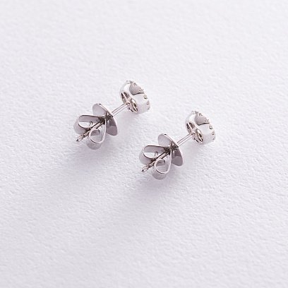 Золотые серьги-пусеты с бриллиантами сб0213lg №3