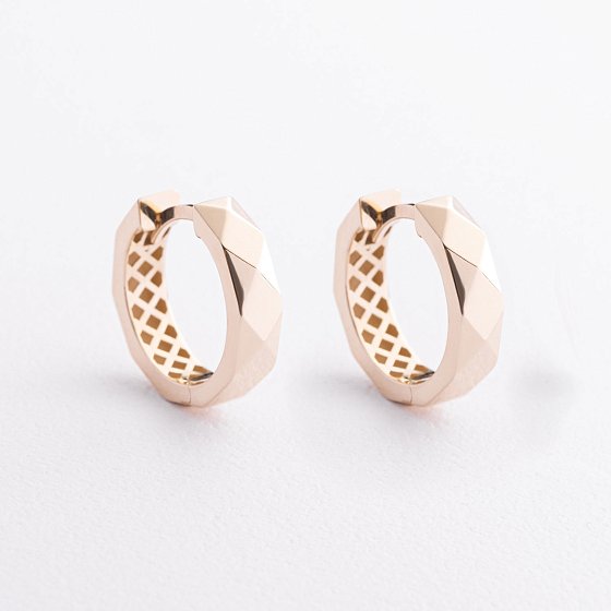 Серьги - кольца в желтом золоте с09661