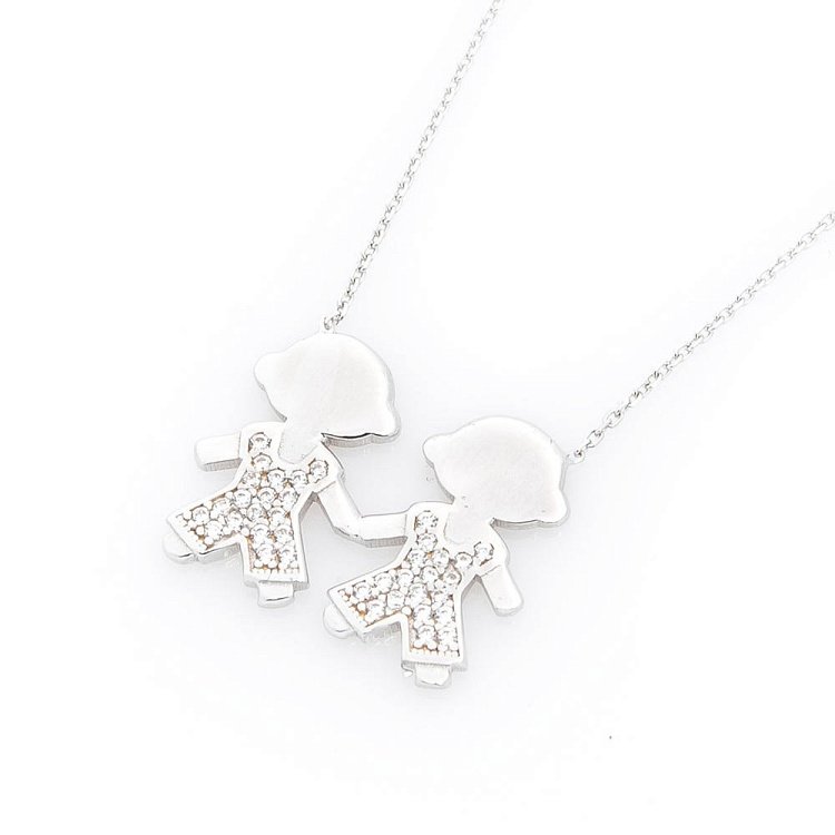 Золоте кольє "Діти" з фіанітами кол01221 від ювелірного магазину Онікс - 1