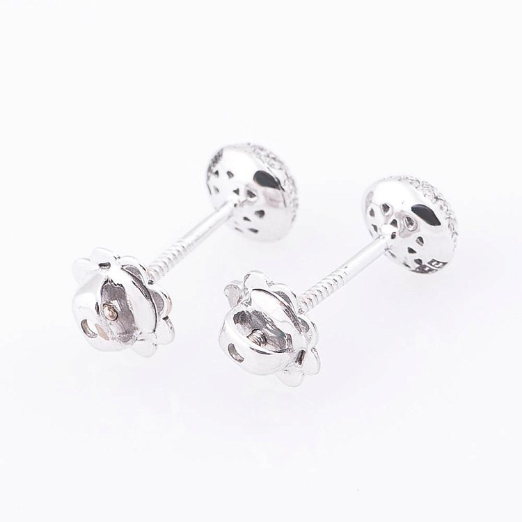 Золоті сережки-пусети з діамантами T03084K від ювелірного магазину Онікс - 2