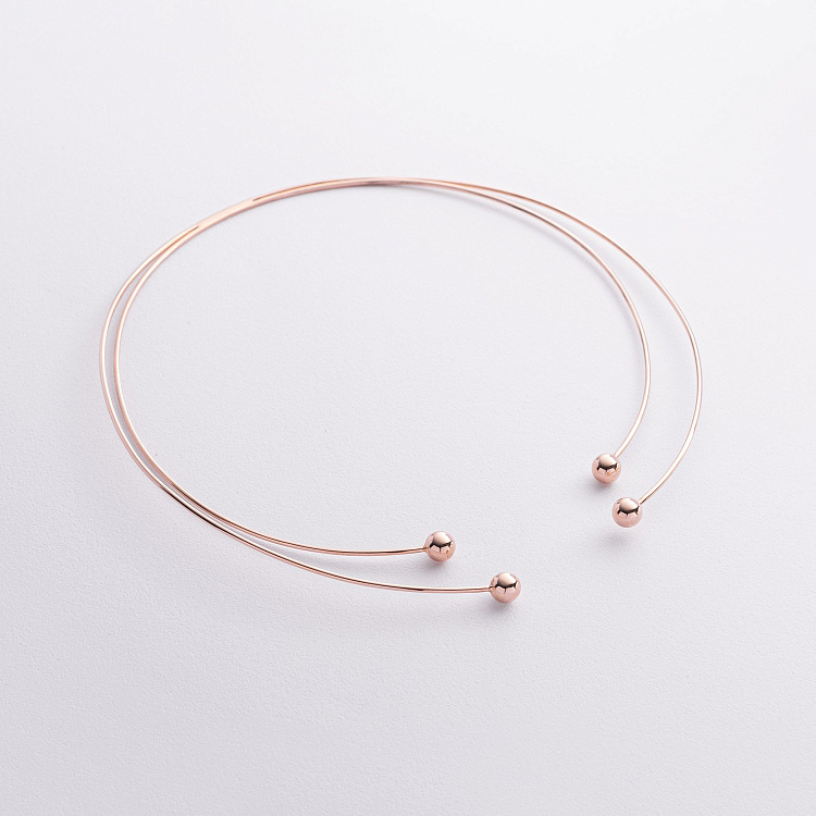 Колье - чокер "Demi" (красное золото) с шариками кол02602 от ювелирного магазина Оникс - 2