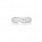 Срібний перстень з фіанітами 111844 от ювелирного магазина Оникс - 3