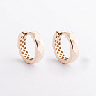 Сережки - кільця в жовтому золоті с09661 от ювелирного магазина Оникс